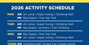 Hilltop Adventure Day Schedule Summer 2026