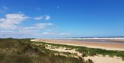 The beach stretches for miles