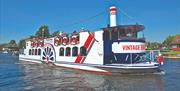 Vintage Broadsman River Cruise Boat on the Norfolk Broads