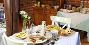 Breakfast being served in the main barn