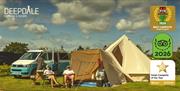 Campervan and bell tent at Deepdale Camping & Rooms on the beautiful North Norfolk Coast