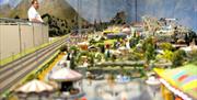 Model railway of an european city scape.
