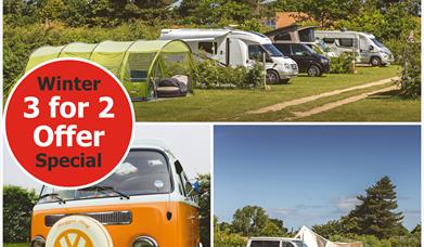 Camping - 3 for 2 Special Offer at Deepdale Camping & Rooms on the beautiful North Norfolk Coast