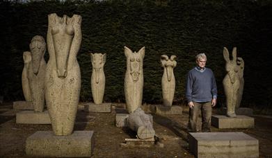 British Sculptor Stephen Cox who exhibits at Houghton Hall, Norfolk in 2025