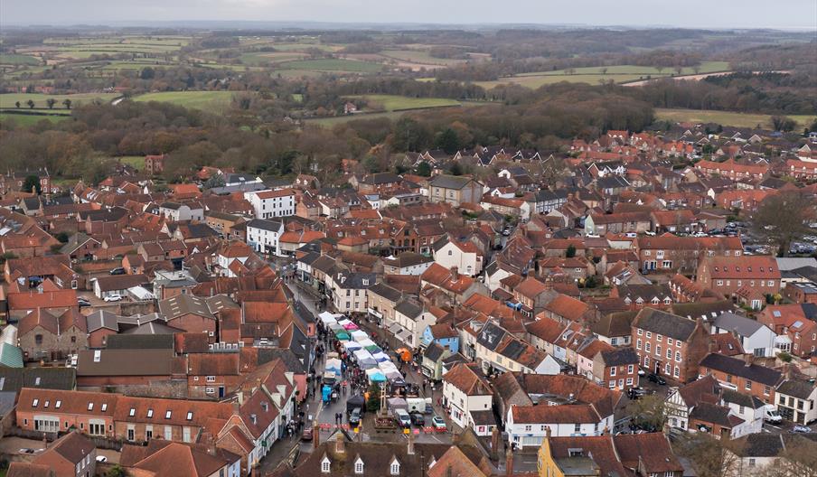Holt Sunday Market from the air