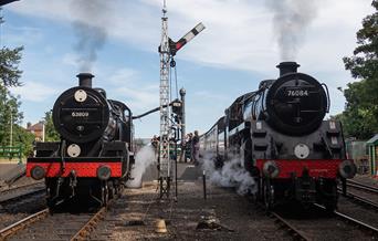Locomotives 53809 and 76084 at Sheringham Station