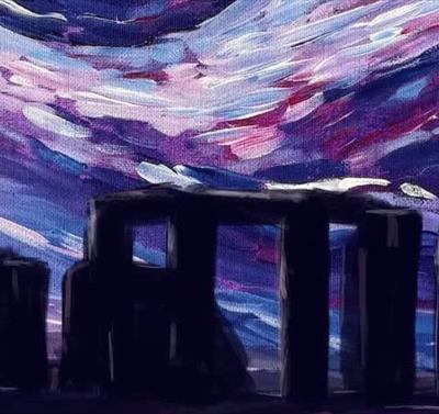 Paint a Starry Night Stonehenge at Bendigo Lounge with The Paint Club event Image 
