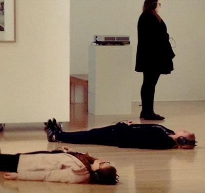 people in an exhibition