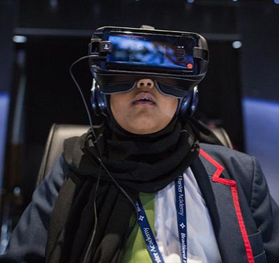 someone experiencing VR
