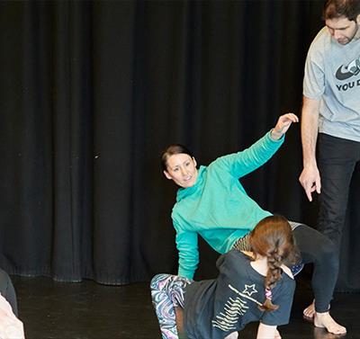 children performing movements