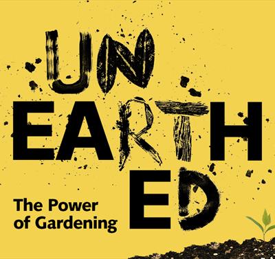 Graphic with a yellow background and black text spelling out the title of the event