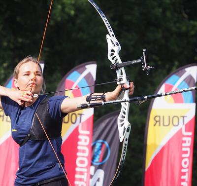 An archer in action