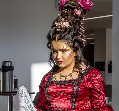 Image of a girl in victorian hair and makeup