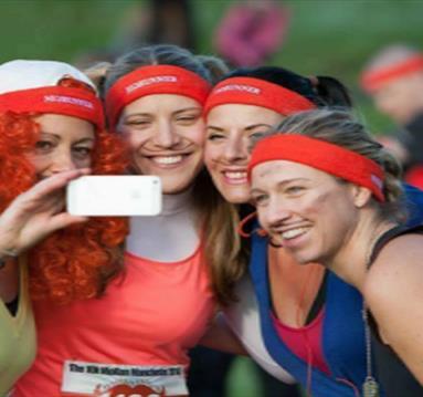 people celebrating after a run