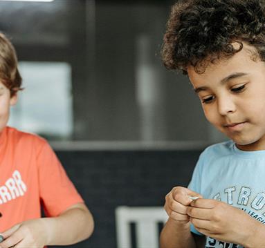 Kids making clay