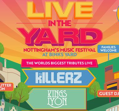 Live In The Yard event poster featuring names of the acts.