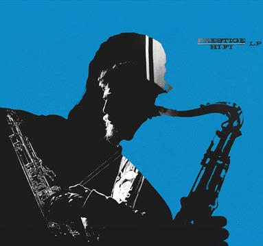 Graphic of a silhouette playing a saxophone against a blue background.