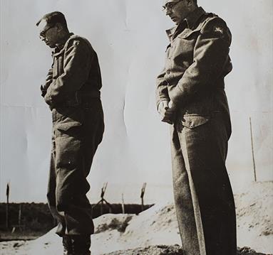 Sepia photograph of two soldiers.
