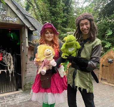 Photo of two fairies at the Butterfly House