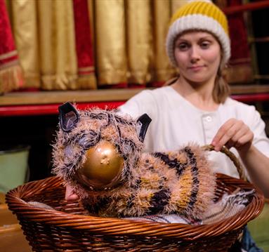 Photo of the tiger puppet on stage