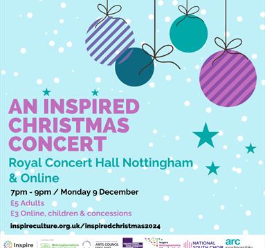 A social media tile promoting An Inspired Christmas Concert on Royal Concert Hall on Monday 9 December
