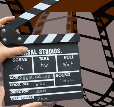 Photo of a film clapperboard
