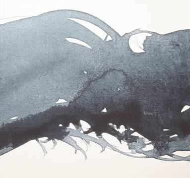 The image shows a black painting.