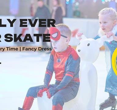 Graphic for the event showing the title and a photo of young children in fancy dress on the ice in the background