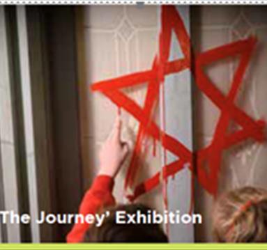 Photo of a jewish star spray painted onto a backdrop