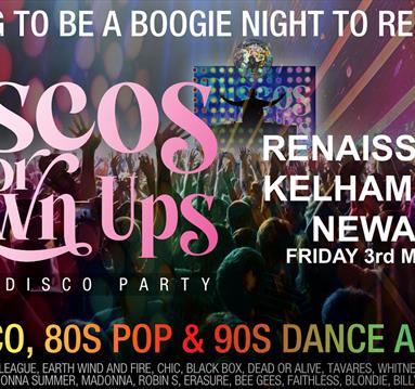 Discos for Grown ups pop-up 70s, 80s and 90s disco at Kelham Hall
