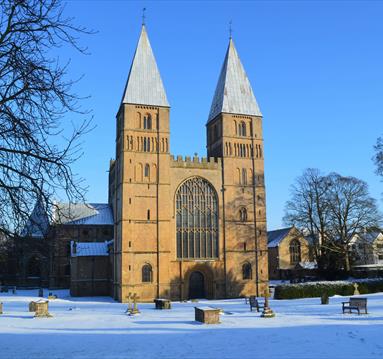 Photo of Southwell Minster in the snow