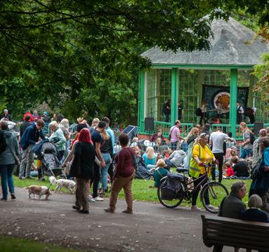 Nottingham Green Festival Bandstand among the trees