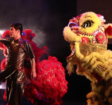 Photo of two lions from a previous Lunar New Year celebration parade