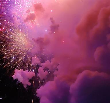 Photo of fireworks against a black sky