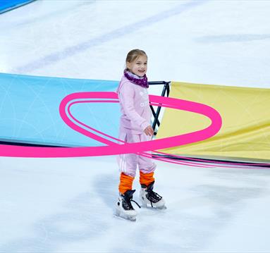 Photo of a young girl ice-skating