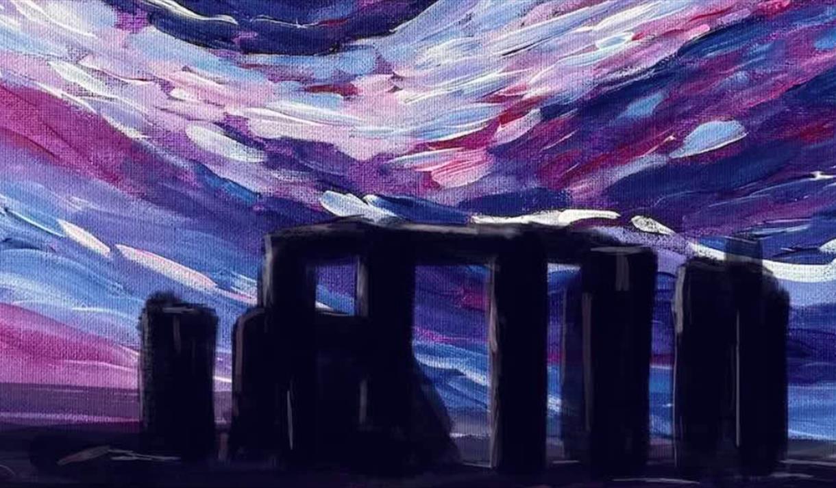 Paint a Starry Night Stonehenge at Bendigo Lounge with The Paint Club event Image 
