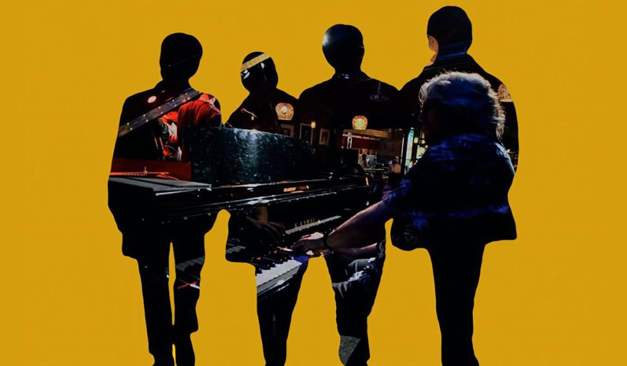 image of the silhouette of 4 people