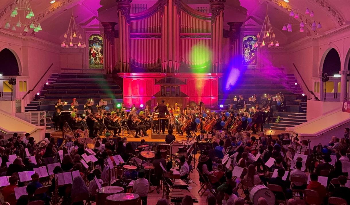 Orchestra on stage