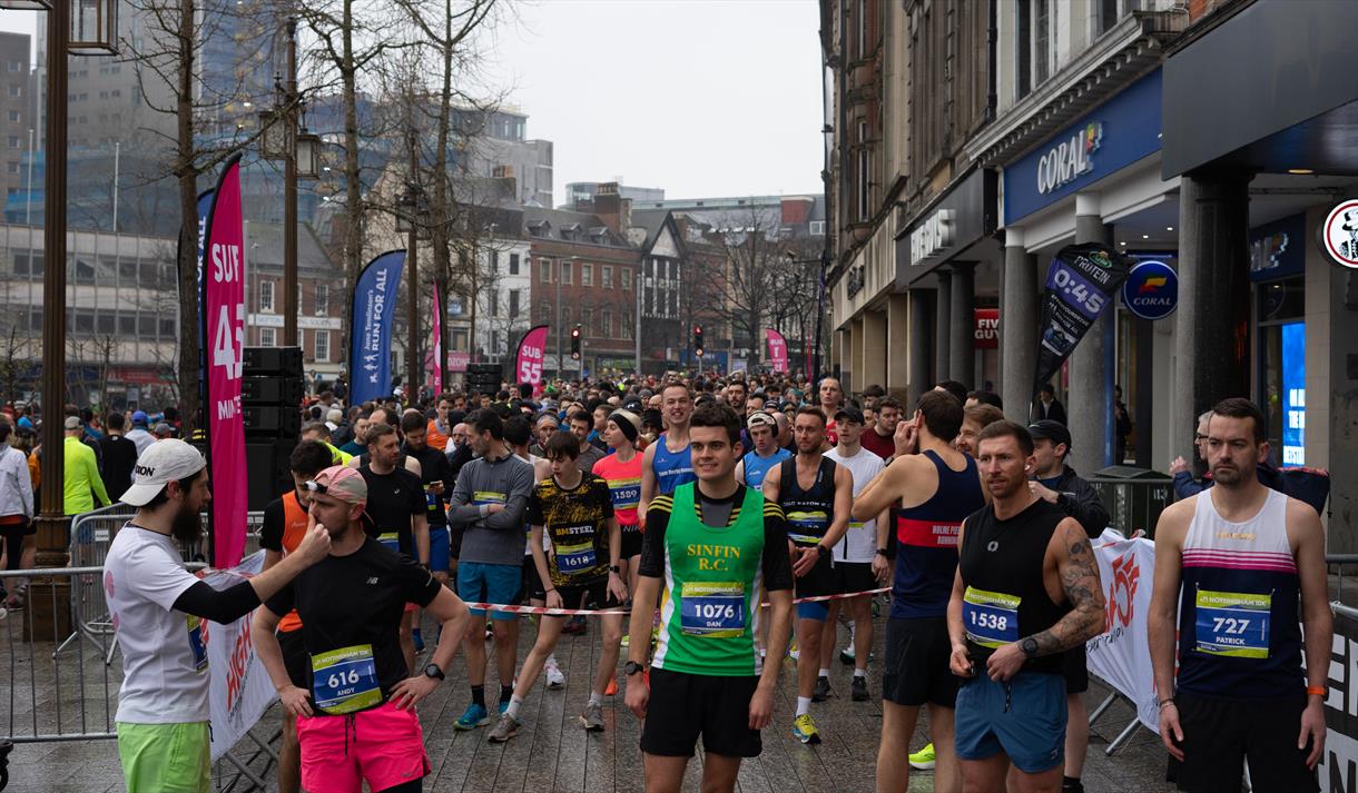 Photographs of participants at the Nottingham 10k