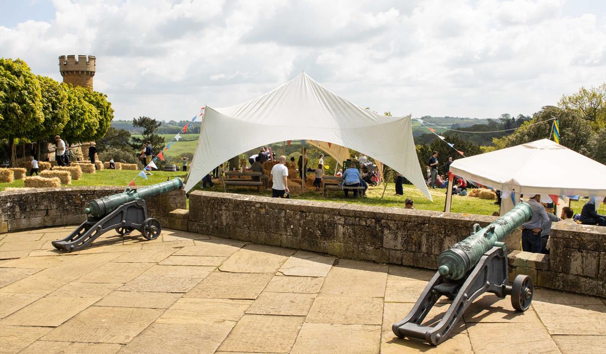 A photo of Belvoir Castle with a Garden Party in the grounds