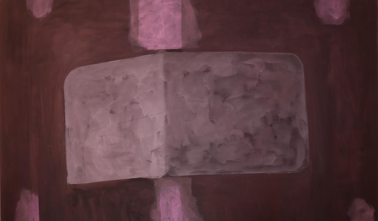 The image shows an innovative piece of art created by Derek Sprawson exhibition at Lakeside Arts.