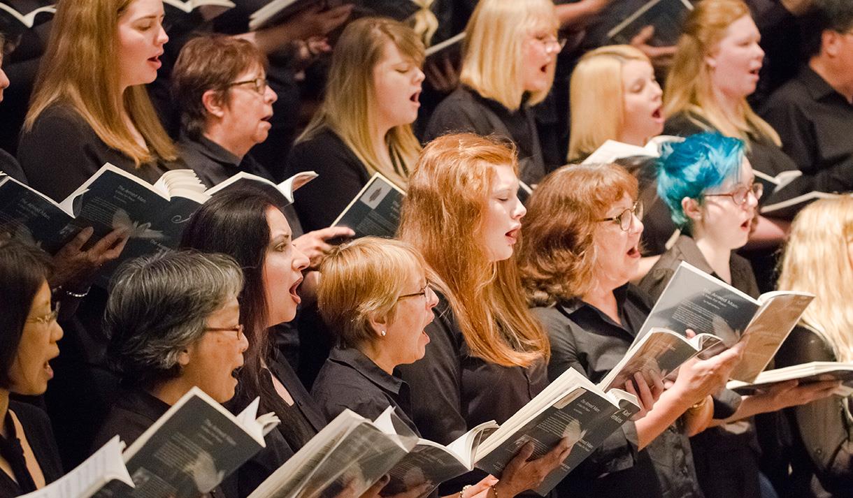 Photo of a choir singing