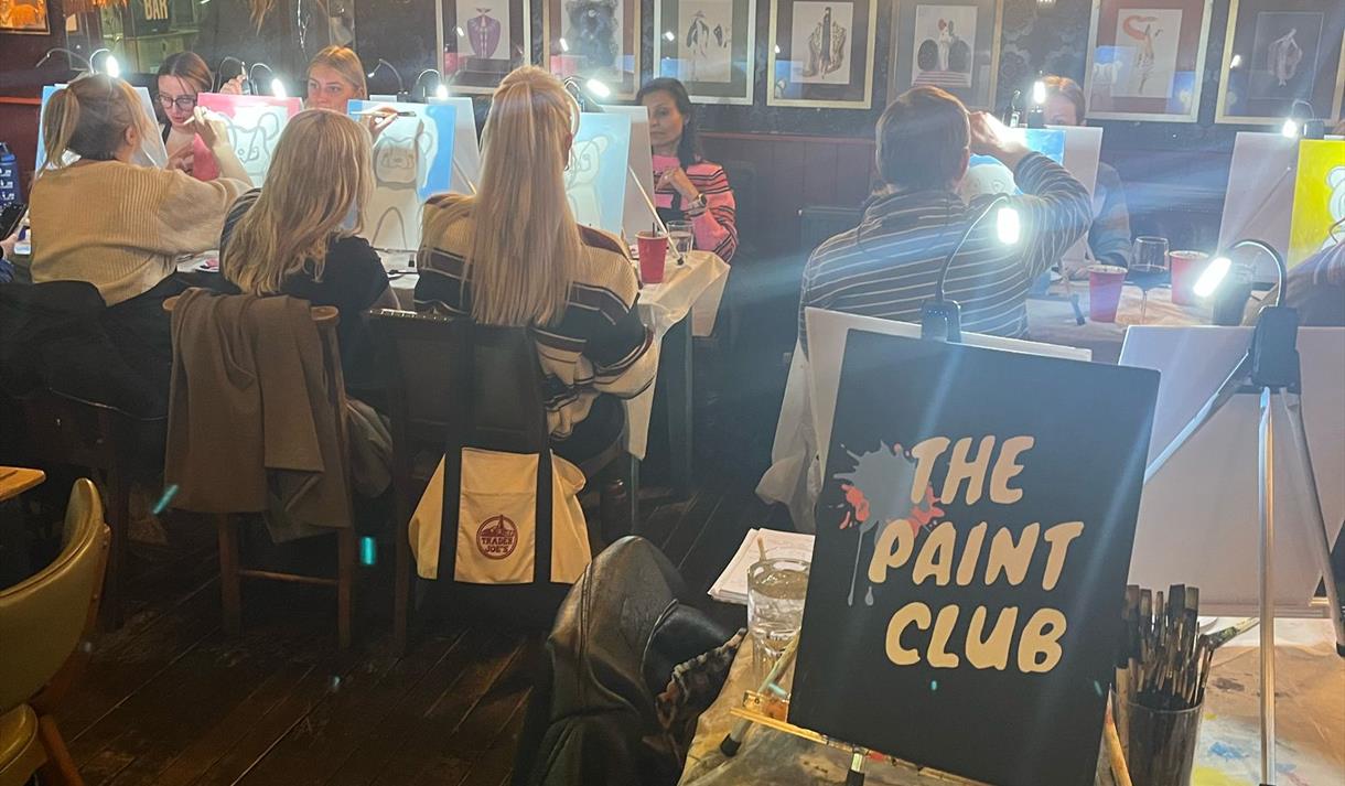 The Paint Club painting party at Pitcher & Piano