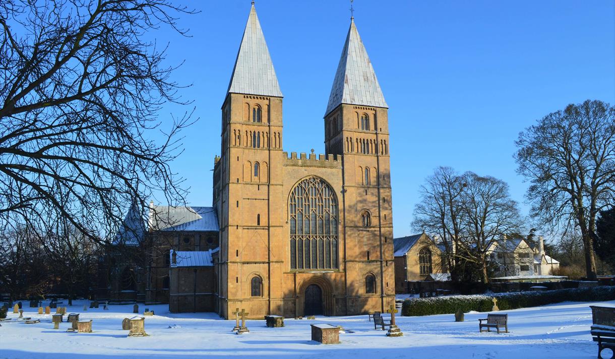 Photo of Southwell Minster in the snow