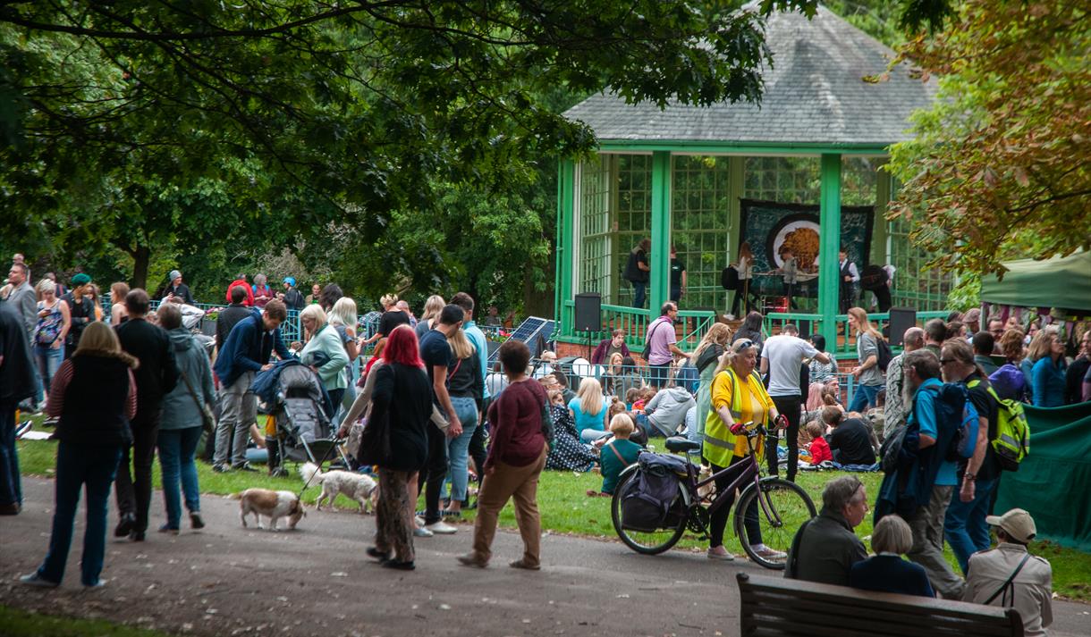 Nottingham Green Festival Bandstand among the trees