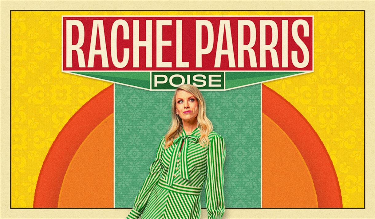 Grahpic of Rachel Parris with a 1960s theme