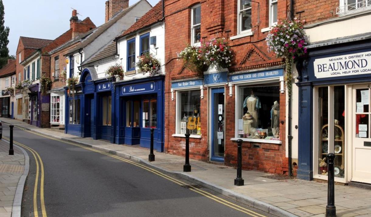 Southwell town centre street in Nottinghamshire