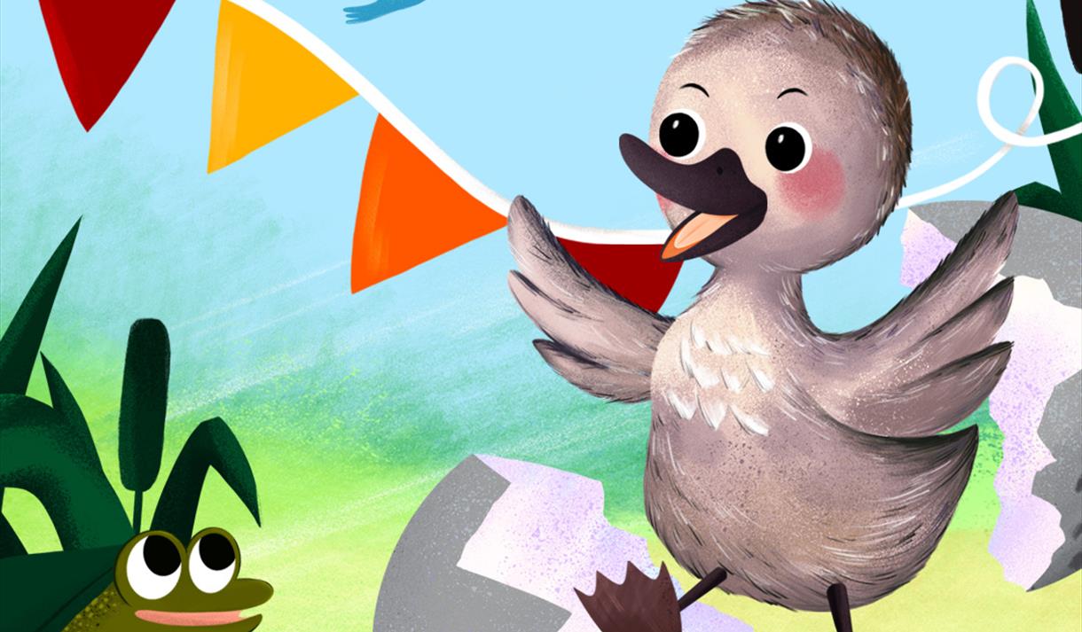 Cartoon graphic of the ugly duckling