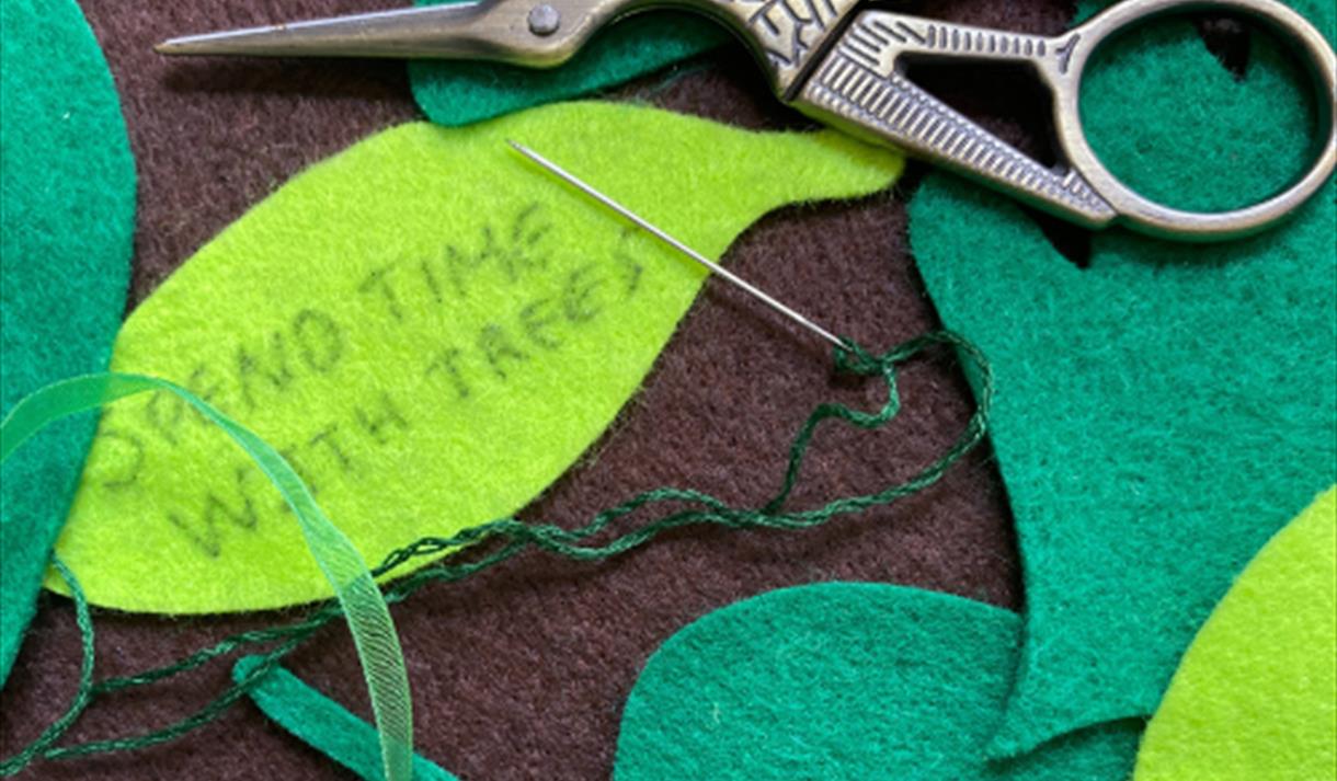 Photo of felt leaves and scissors