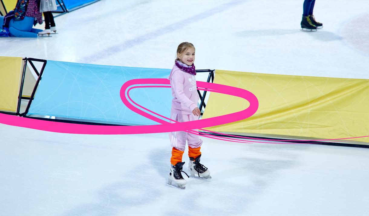 Photo of a young girl ice-skating